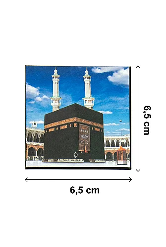 Kabe ve Ravza Temalı Magnet 2’li Set – Umre Hediyelik Buzdolabı Magneti 6.5x6.5 cm - 5