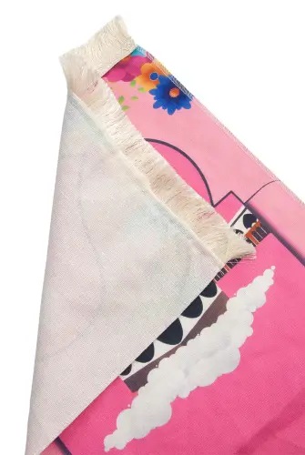 Kabeli Çiçek Desenli Çocuk Seccadesi Pembe - ihvanonline (1)