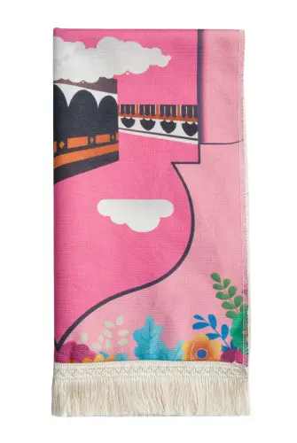 Kabeli Çiçek Desenli Çocuk Seccadesi Pembe - 3