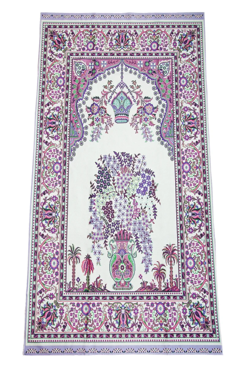 Kadife İpek Dokulu Desenli Seccade - Reyyan Serisi RYN-05 - 1