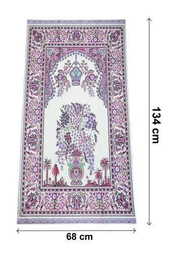 Kadife İpek Dokulu Desenli Seccade - Reyyan Serisi RYN-05 - 4