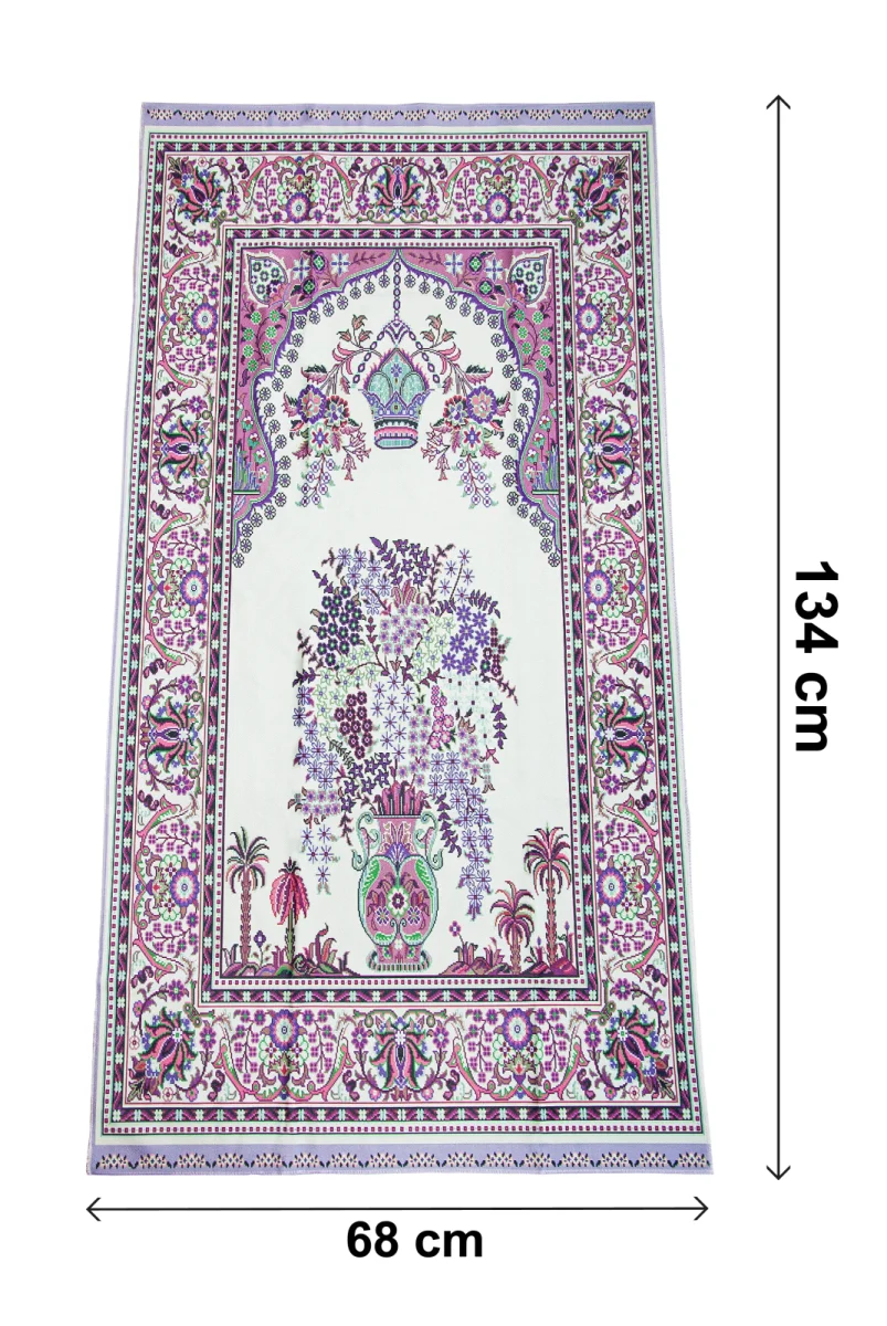 Kadife İpek Dokulu Desenli Seccade - Reyyan Serisi RYN-05 - 4