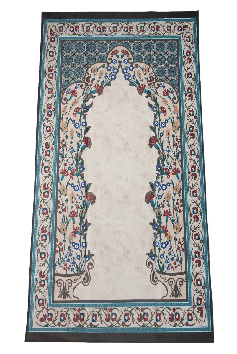 Kadife İpek Dokulu Desenli Seccade - Reyyan Serisi RYN-07 - 1