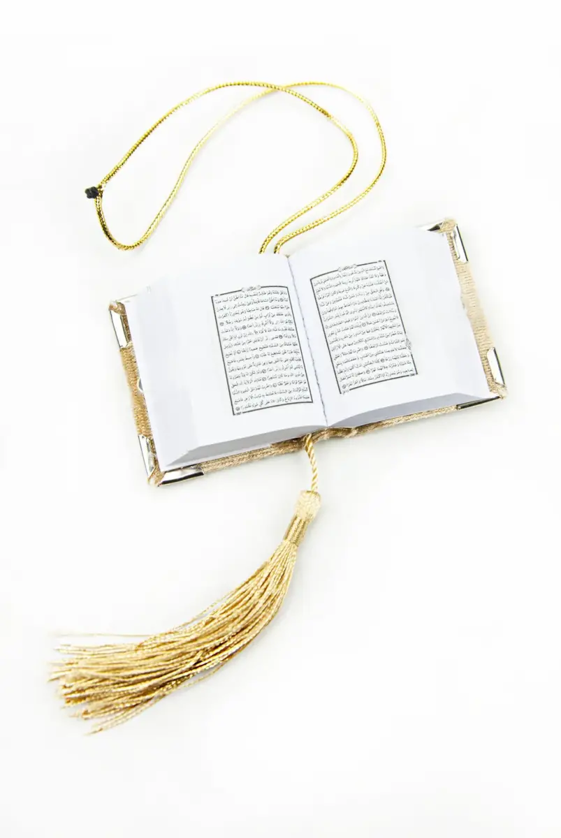 Kadife Kaplı Mini Kuran-ı Kerim Gold - 3