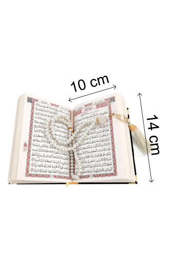 Kadife Kaplı Sandıklı Cep Boy Hediyelik Kuranı Kerim Seti - Siyah - 5
