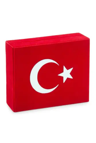 Kadife Kutulu Kuran-ı Kerim (Çanta Boy, Ayyıldız, Kırmızı) - 4