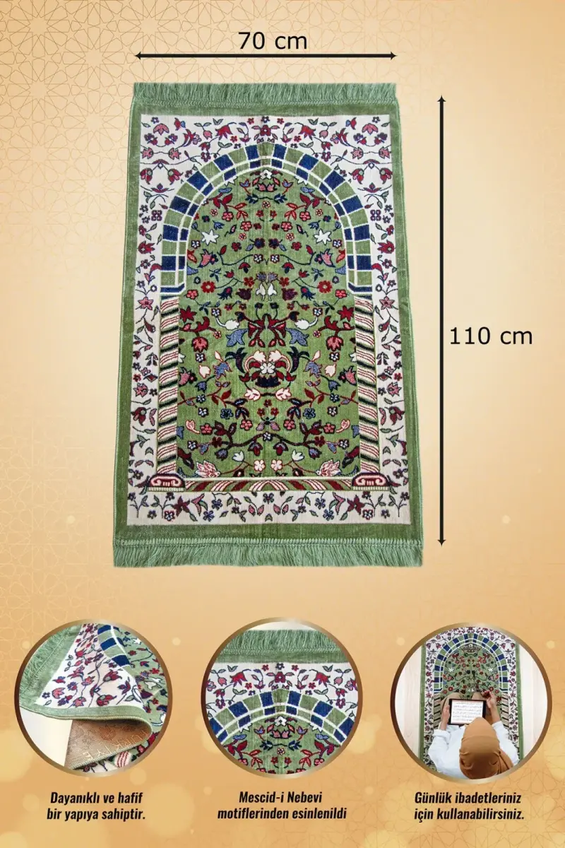 Kadife Ravza Desenli Seccade - 3