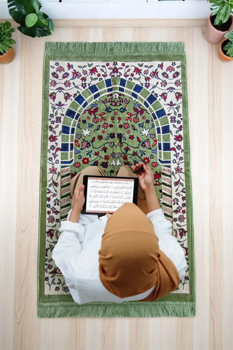 Kadife Ravza Desenli Seccade - 4