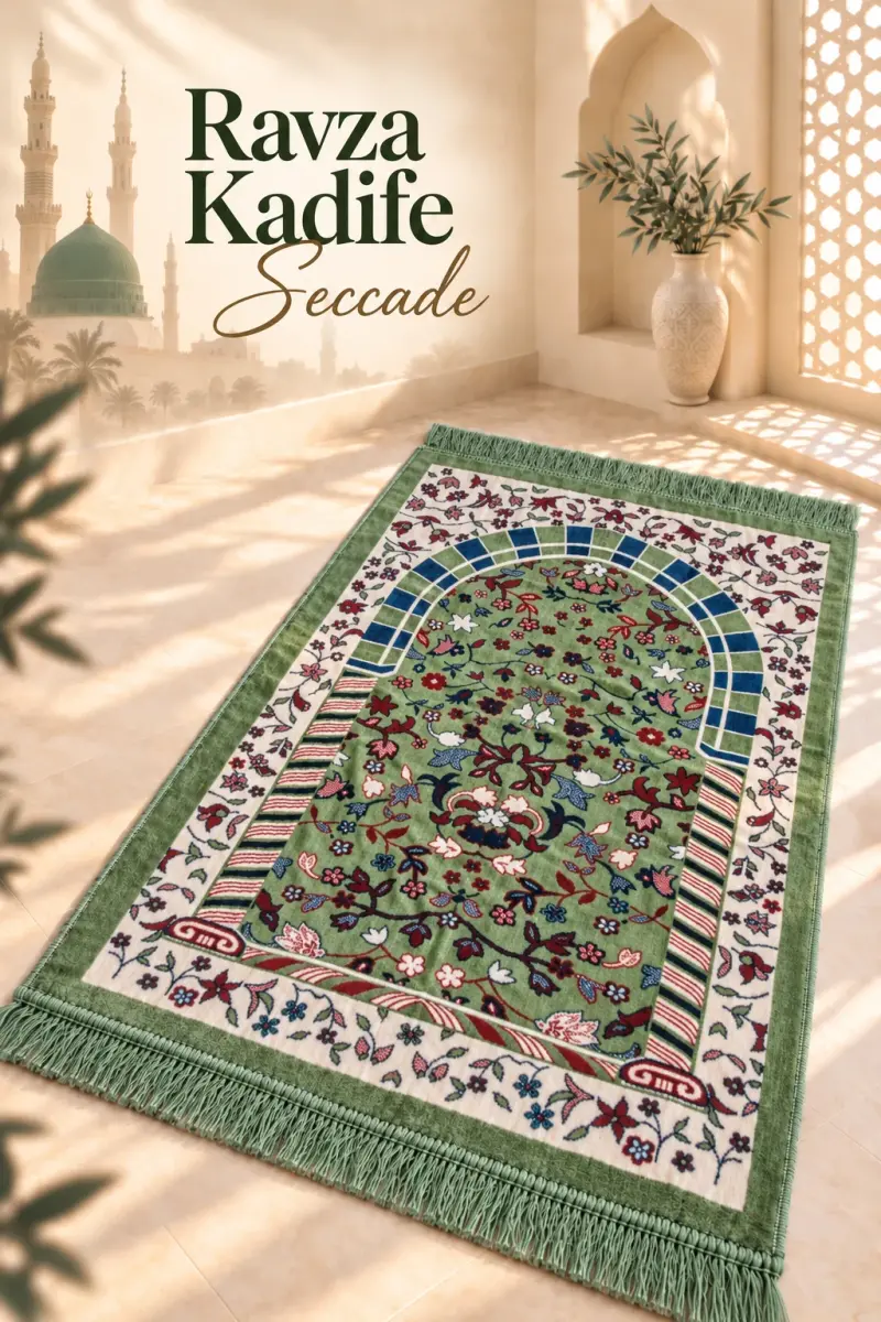 Kadife Ravza Desenli Seccade - 1