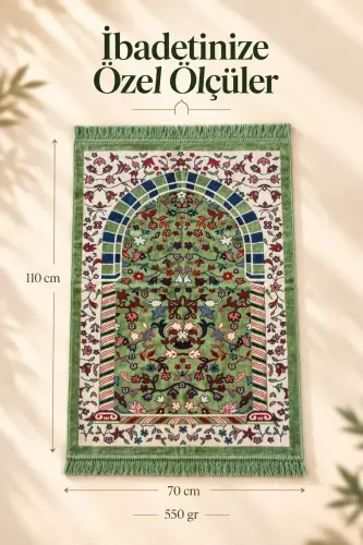 Kadife Ravza Desenli Seccade - 5