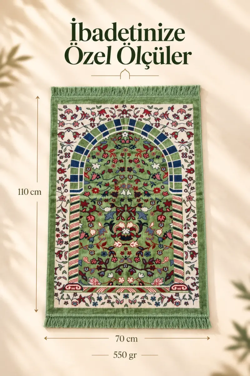 Kadife Ravza Desenli Seccade - 5