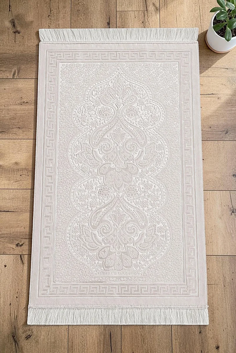 Kadife Seccade İnci Velvet Pearl - Krem - 1