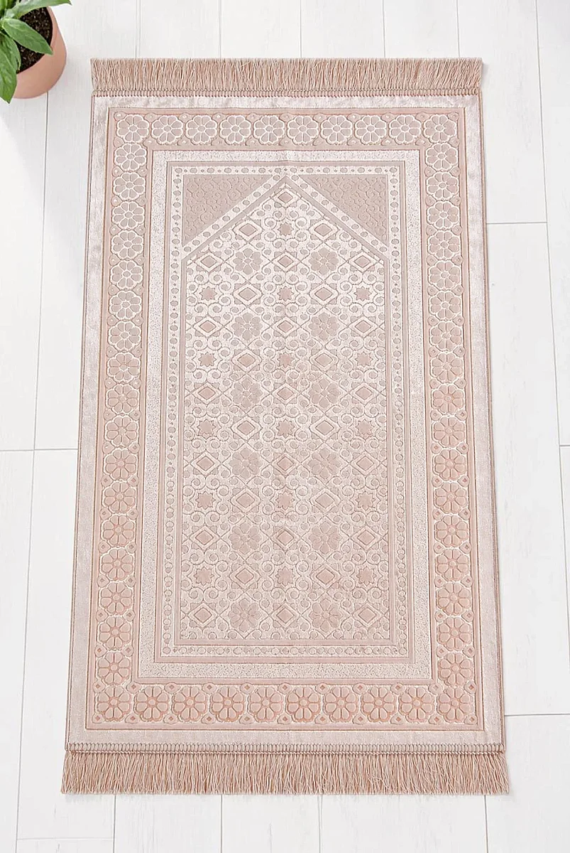 Kadife Seccade İnci Velvet Pearl - Somon - 1