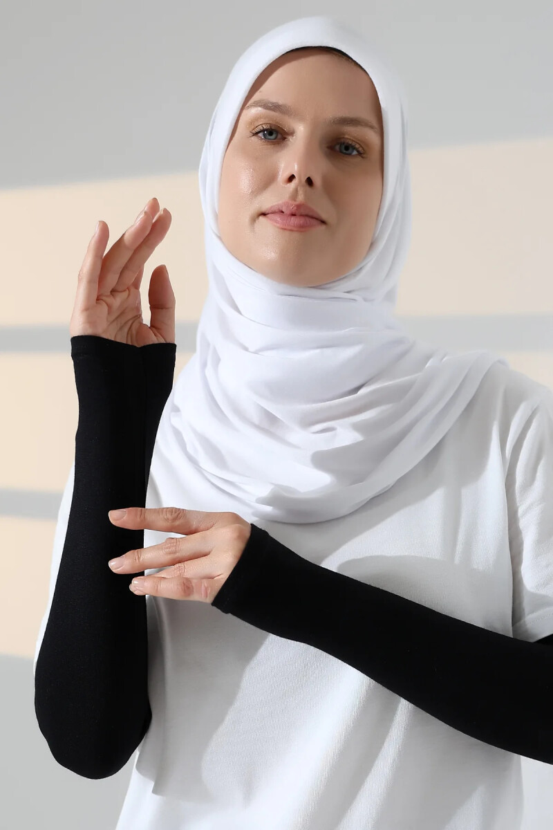 Kadın Avuç İçi Uzun Penye Tesettür Kolluk Siyah - ihvanonline