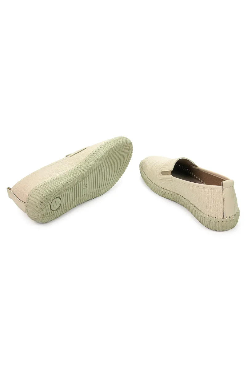 Kadın Deri Günlük Ortopedik Ayakkabı, Esnek ve Yumuşak Tabanlı Hac Umre Ayakkabısı - Bej - 9