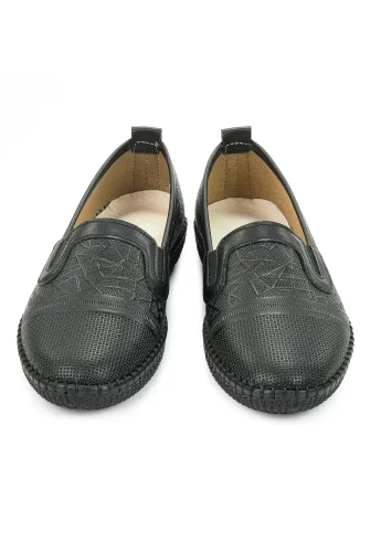 Kadın Deri Günlük Ortopedik Ayakkabı, Esnek ve Yumuşak Tabanlı Hac Umre Ayakkabısı - Siyah - 3