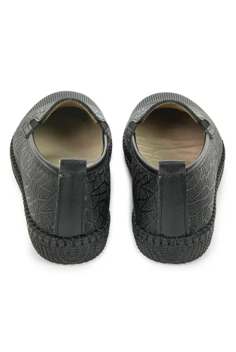 Kadın Deri Günlük Ortopedik Ayakkabı, Esnek ve Yumuşak Tabanlı Hac Umre Ayakkabısı - Siyah - 6