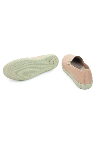 Kadın Deri Günlük Ortopedik Ayakkabı, Esnek ve Yumuşak Tabanlı Hac Umre Ayakkabısı - Somon - 7