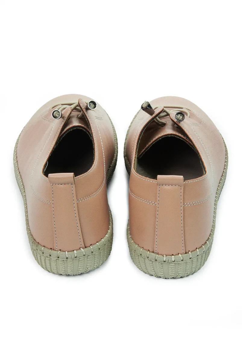 Kadın Deri Ortopedik Günlük Ayakkabı, Esnek ve Yumuşak Tabanlı Hac Umre Ayakkabısı - Somon - 6