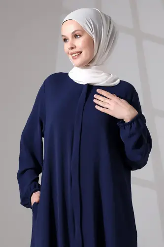 Isra Afghan Women's Hajj Umrah Dress Suit Navy Blue - 6