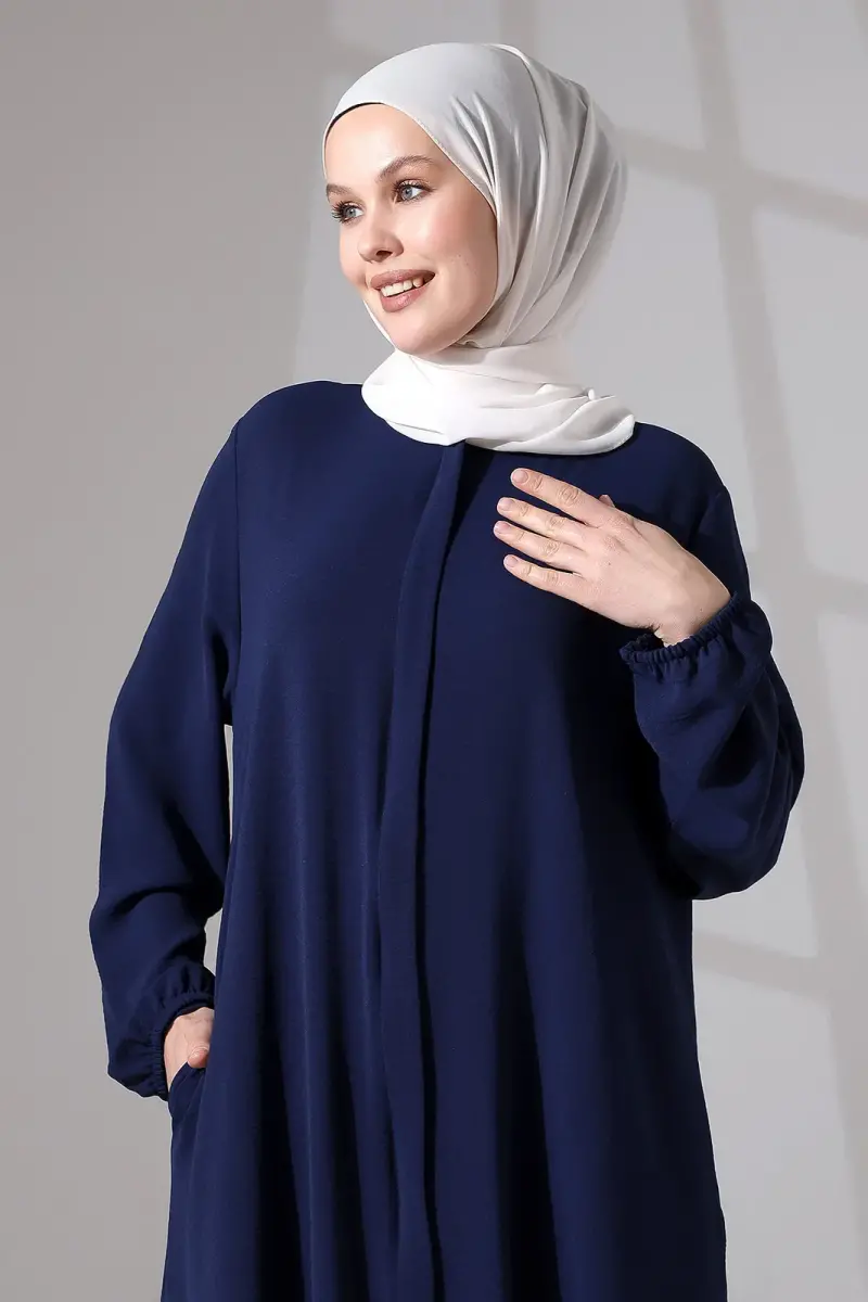 Isra Afghan Women's Hajj Umrah Dress Suit Navy Blue - 6