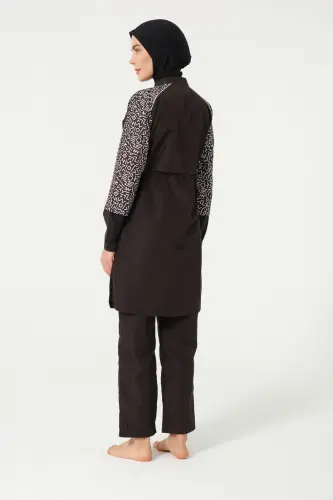 Kadın Jileli Hızlı Kuruyan Tam Kapalı Tesettür Mayo 22165-25 Siyah - 4