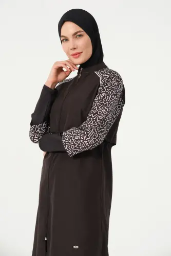 Kadın Jileli Hızlı Kuruyan Tam Kapalı Tesettür Mayo 22165-25 Siyah - 6