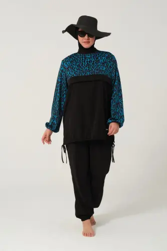 Kadın Likralı Büyük Beden Tam Kapalı Tesettür Mayo 2522-25 Siyah - Tesmay (1)