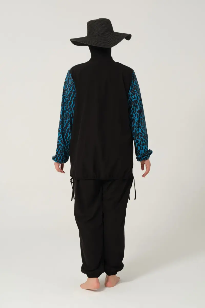 Kadın Likralı Büyük Beden Tam Kapalı Tesettür Mayo 2522-25 Siyah - 4