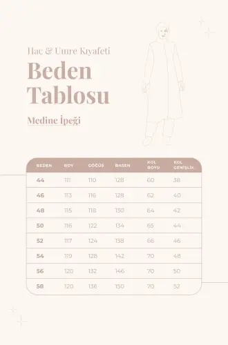 Kadın Medine İpeği Hac Umre Kıyafeti Tesettür İkili Takım - Açık Vizon - 5