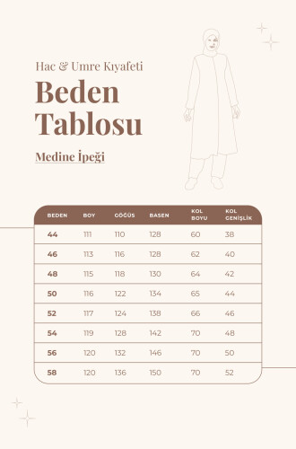 Kadın Medine İpeği Hac Umre Kıyafeti Tesettür İkili Takım Sütlü Kahve - 5