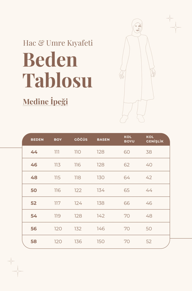 Kadın Medine İpeği Hac Umre Kıyafeti Tesettür İkili Takım Sütlü Kahve - 5