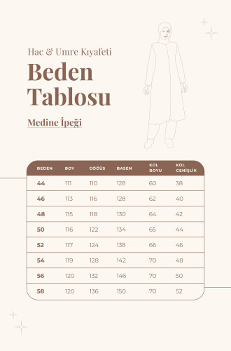 Kadın Sütlü Kahve Medine İpeği Hac Umre Kıyafeti Tesettür İkili Takım - 5