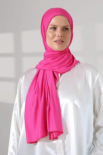 Kadın Viskon Şal Esnek Tesettür Başörtüsü Uzun Mevsimlik Pembe - ihvanonline (1)