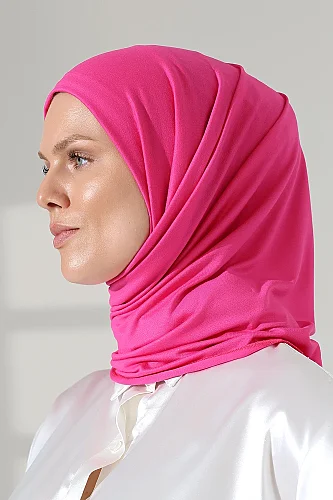 Kadın Viskon Şal Esnek Tesettür Başörtüsü Uzun Mevsimlik Pembe - 7