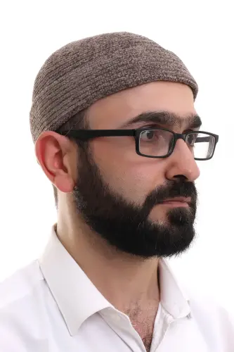 Kahverengi Katlamalı Sade Desen Kışlık Kadife Takke Şapka - ihvanonline (1)