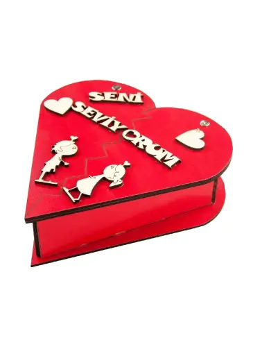 Kalpli Açılan Seni Seviyorum Aşk Hediye Kutusu Sevgiliye - 1