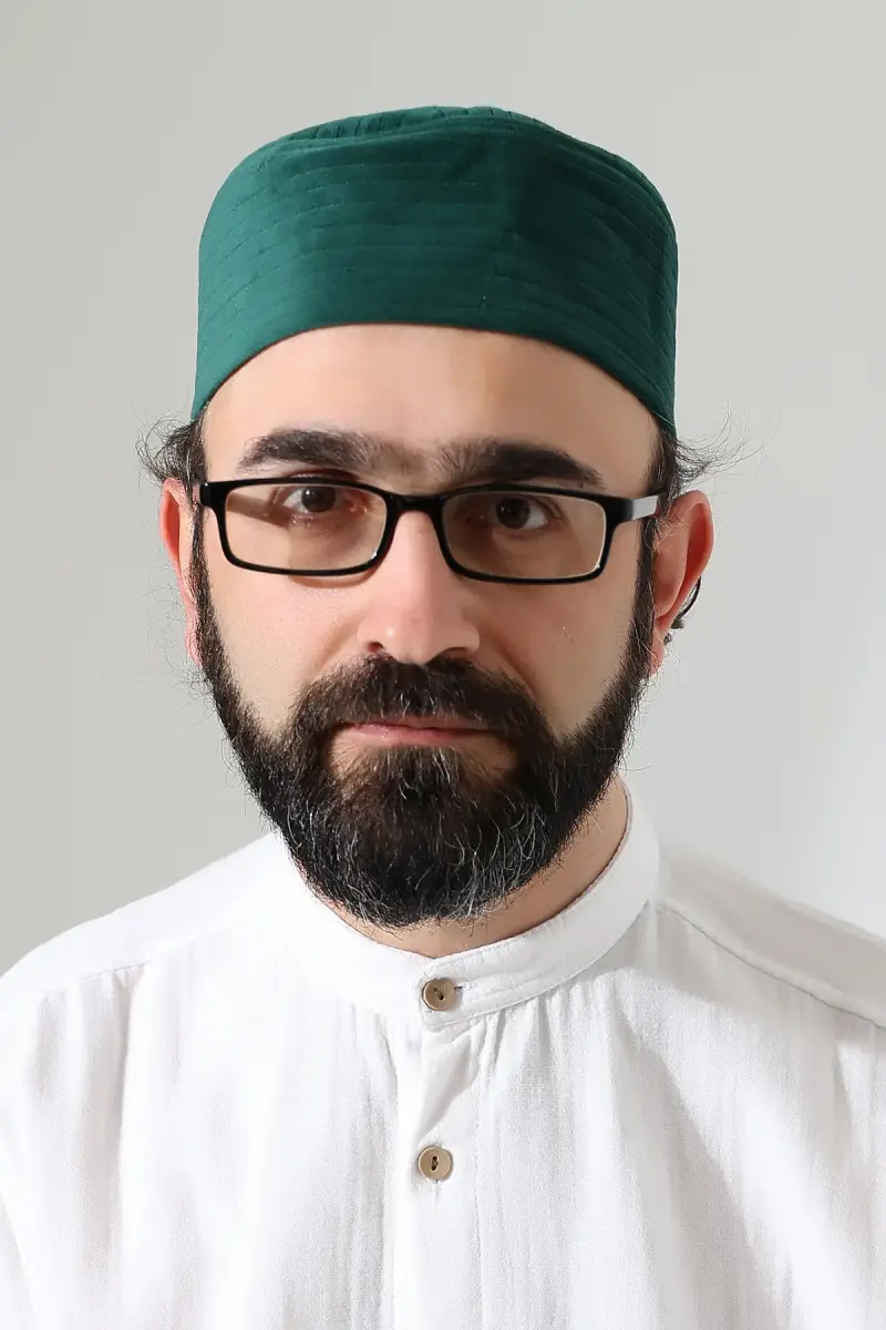 Kapitone Yıldız Desenli Kadife Kalıp Namaz Takkesi Yeşil - 3