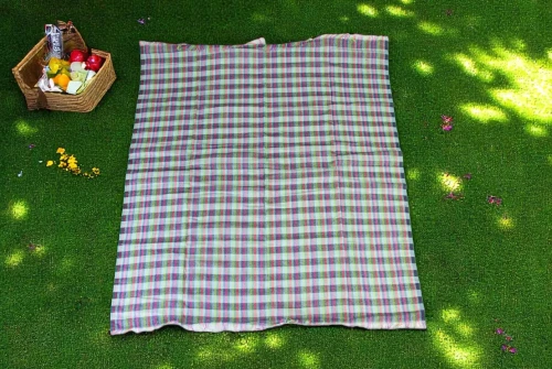 Kare Desen Piknik, Masa ve Sofra Örtüsü 140x140 cm - Açık Yeşil - 3