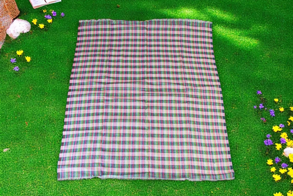 Kare Desen Piknik, Masa ve Sofra Örtüsü 140x140 cm - Pudra Pembe - 3
