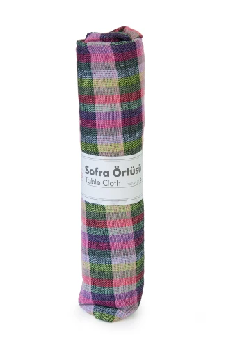 Kare Desen Piknik, Masa ve Sofra Örtüsü 140x140 cm - Pudra Pembe - 4