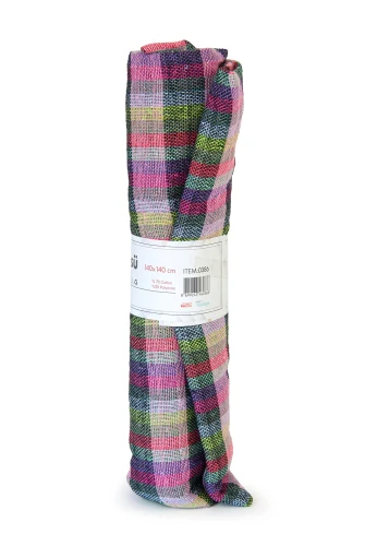Kare Desen Piknik, Masa ve Sofra Örtüsü 140x140 cm - Pudra Pembe - 5