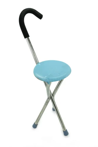 Katlanır Oturaklı Taşınabilir Baston Sandalye Ergonomik ve Hafif - Mavi - ihvanonline (1)
