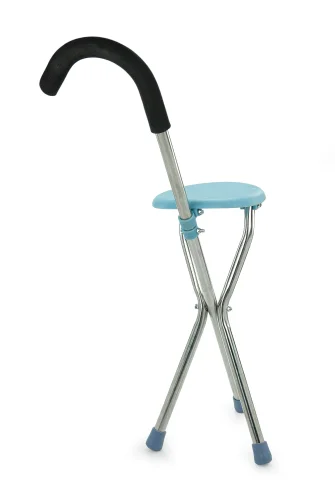 Katlanır Oturaklı Taşınabilir Baston Sandalye Ergonomik ve Hafif - Mavi - 7
