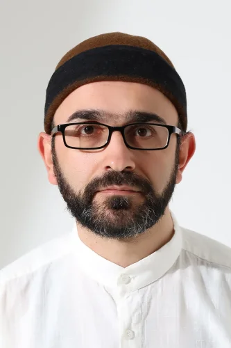 Erkek İki Renkli Keçe Yün Derviş Takke - Kahverengi Siyah - 3