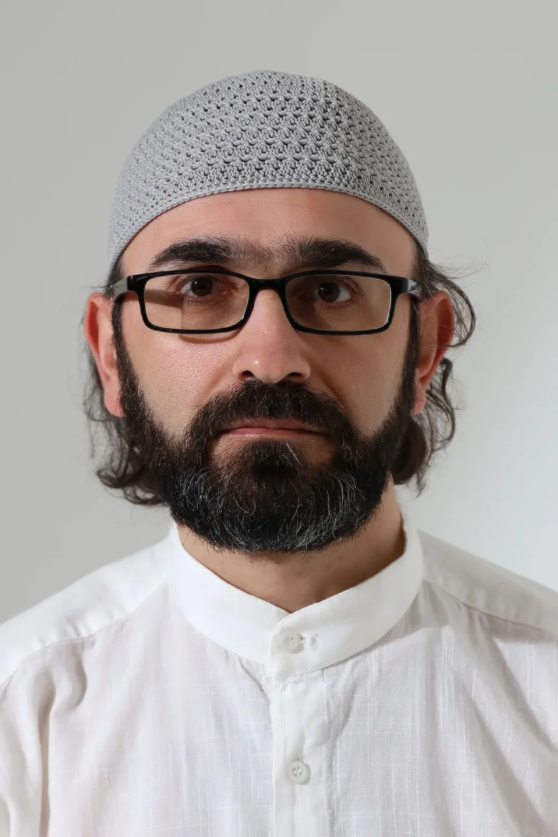 Kehribar Örme Namaz Takkesi, Örgü Motifli Takke Gri - 3