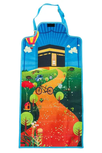 Kendinden Çantalı Erkek Çocuk Seccadesi, Seyyar Askılı - Mavi - 6