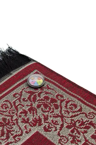 Kıbleyi Gösteren Pusulalı Kırmızı Seccade - BAYSEM (1)