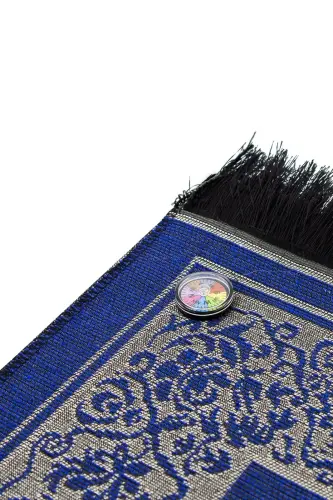 Kıbleyi Gösteren Pusulalı Mavi Seccade - BAYSEM (1)