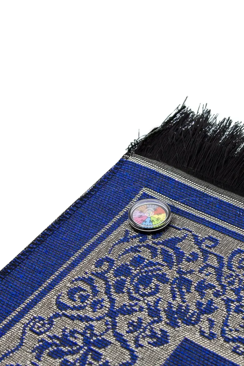 Kıbleyi Gösteren Pusulalı Mavi Seccade - 2